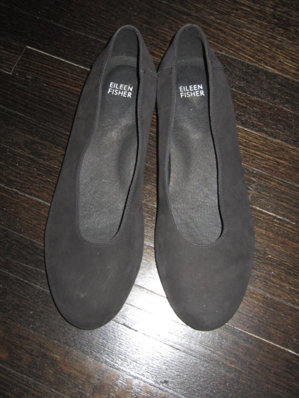 EILEEN FISHER UNA Hidden Wedge Ballet Flat Shoes Black Leather Women’s 9